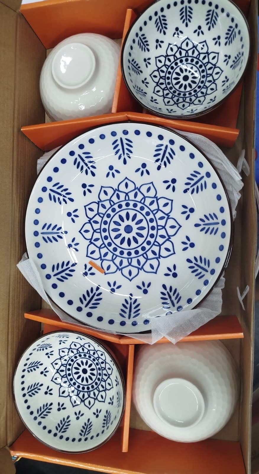 Premium Japanese Style Ceramic Bowl Set (7 Pieces)