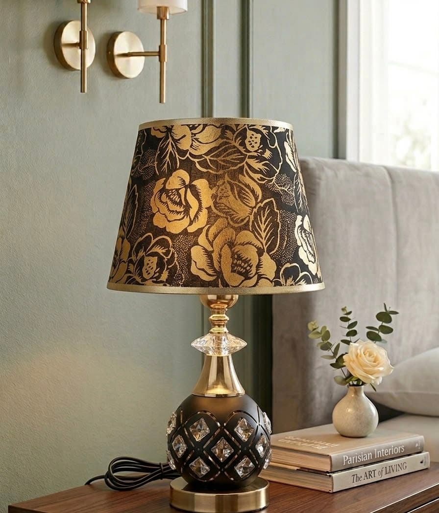 Luxury Crystal Black Table Lamp