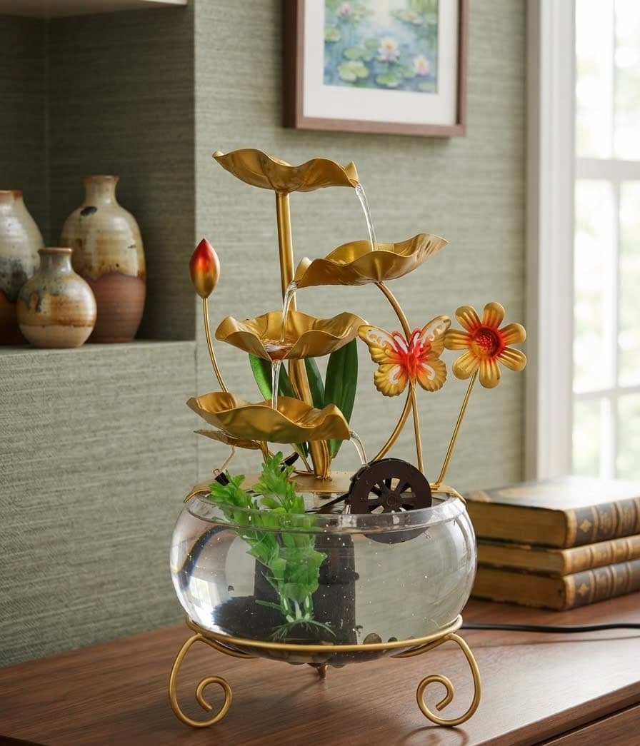 Sunset Butterfly Tabletop Fountain)