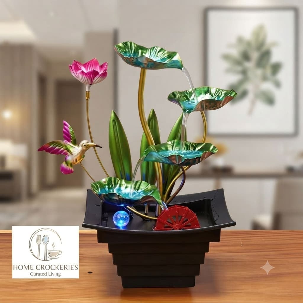 Hummingbird Lotus Cascade Indoor Fountain