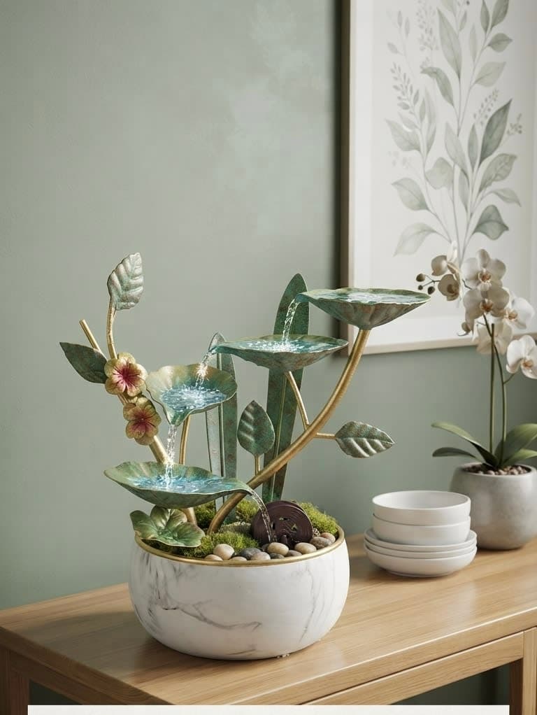 Artisan Tabletop Lotus Fountain (LH61)