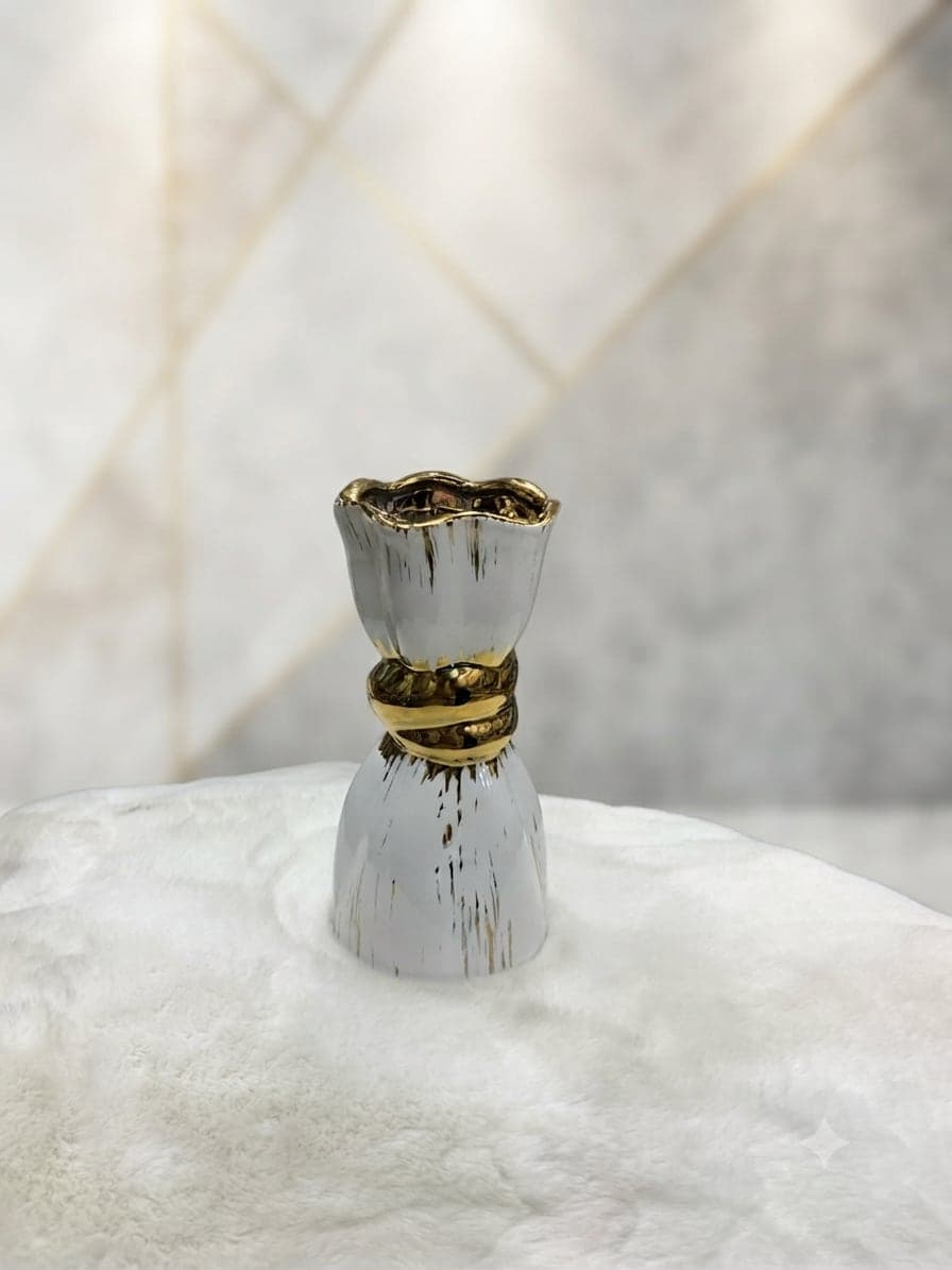 Luxury White & Gold Ceramic Decorative Vase