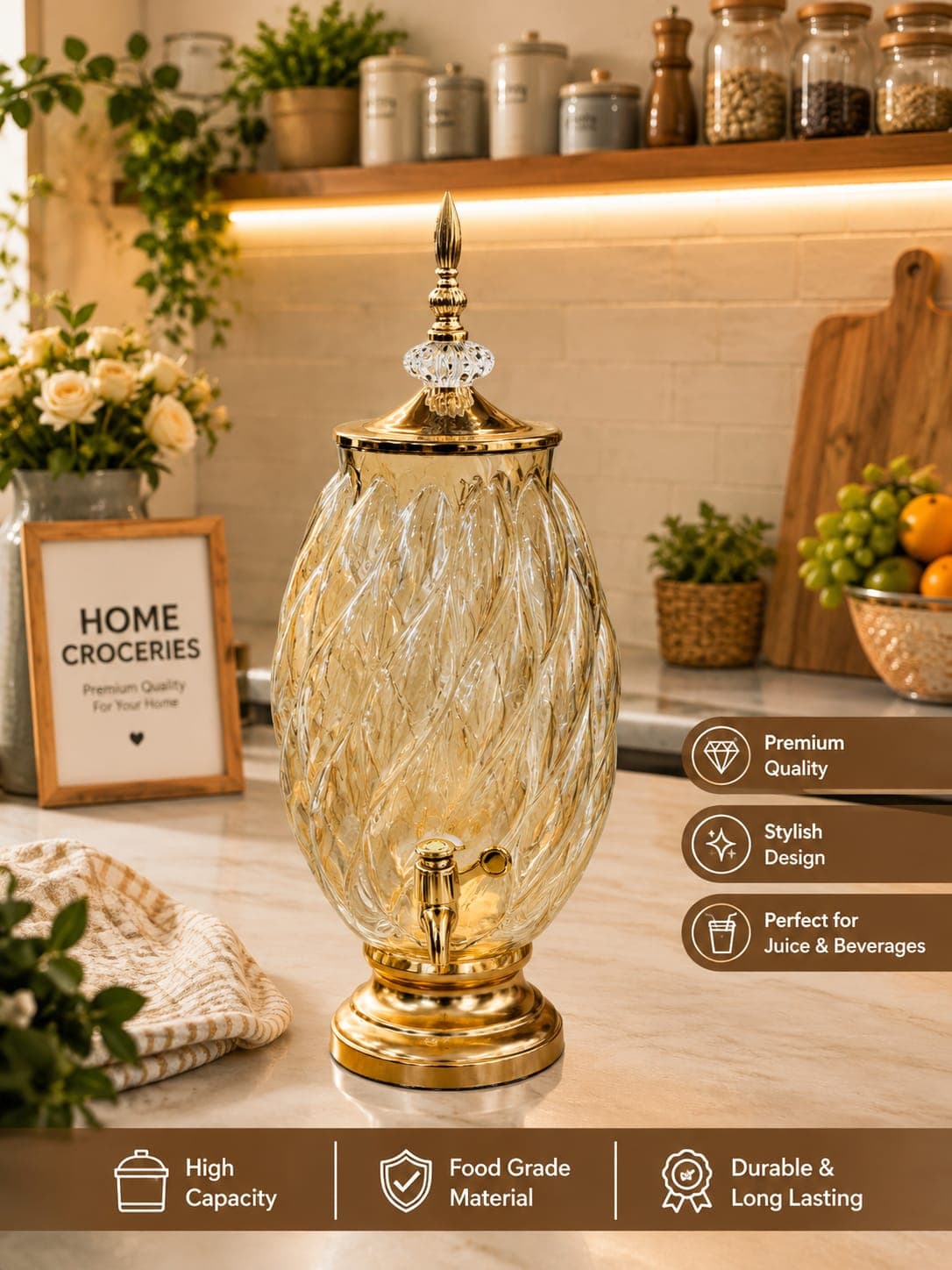 Premium Crystal Juice Dispenser – 5 Liter