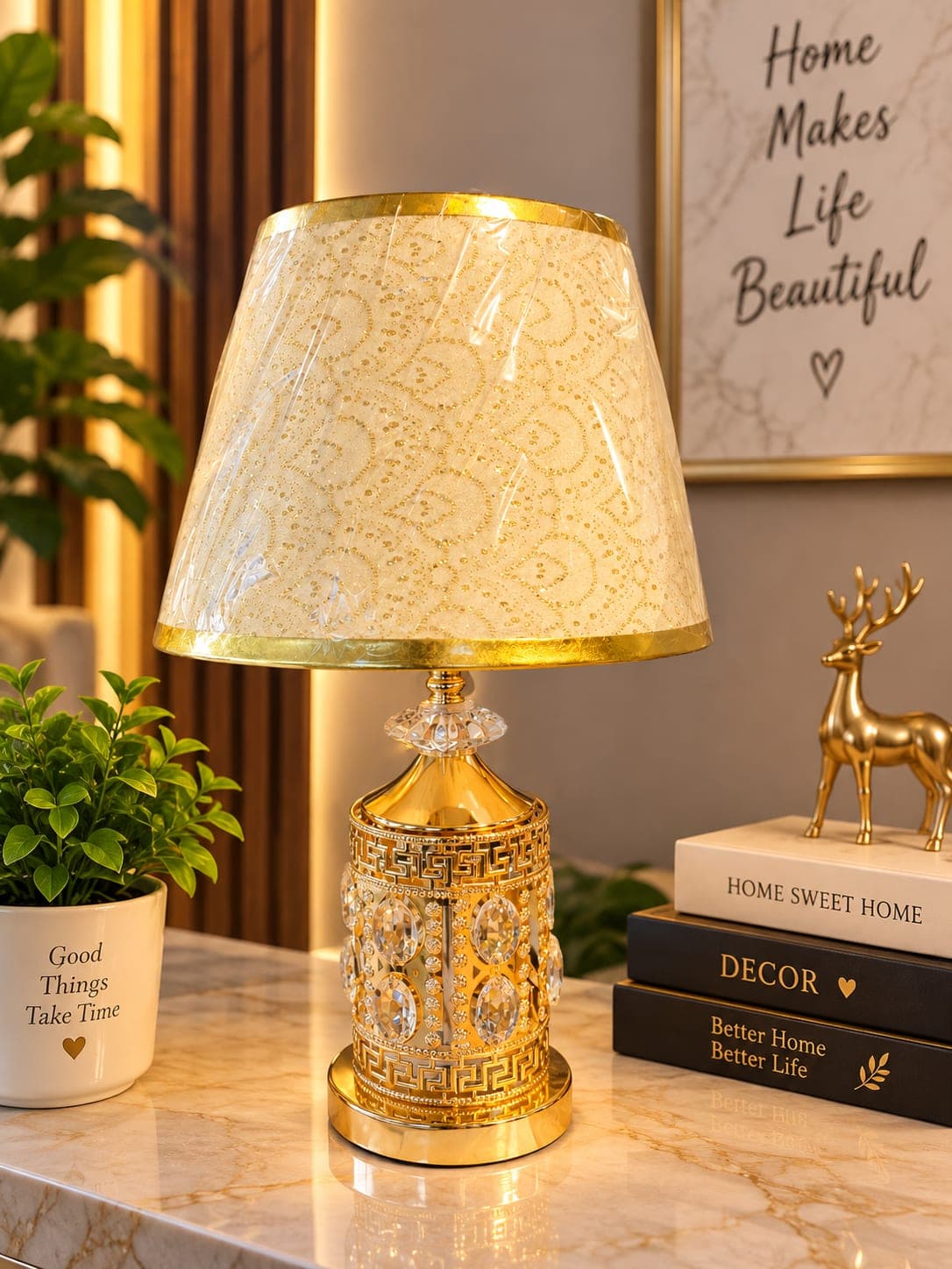 Luxury Golden Crystal Table Lamp