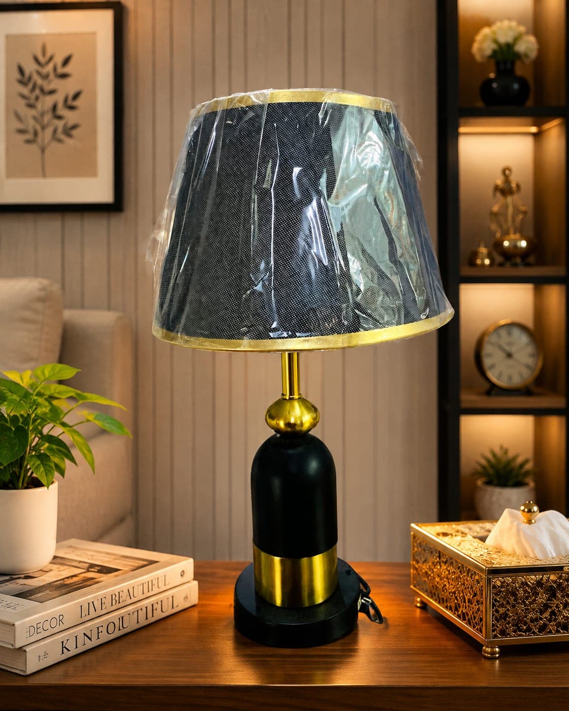 Premium Black & Gold Table Lamp